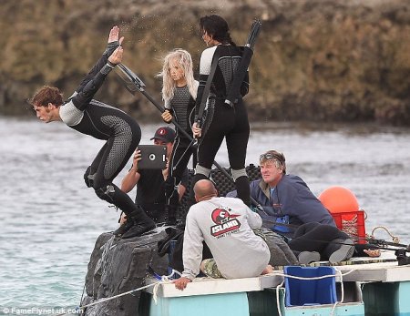 Дженнифер Лоуренс в гидрокостюме снимается в водных сценах «Голодные игры: И вспыхнет пламя»